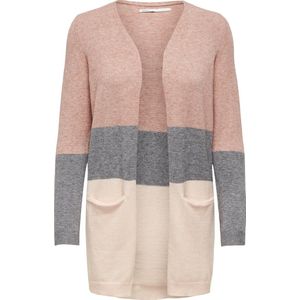 ONLY - Onlqueen - Gebreid Damesvest - Meerkleurig - Regular Fit - Heuplengte