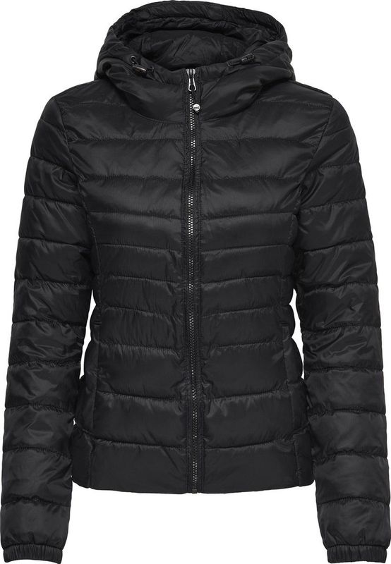 ONLY Onltahoe Bodywarmer - Zwart - Gewatteerd - Vaste Capuchon