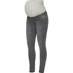 Mama Licious Positiemode Lola Slim Jeans Spijkerbroek met Buikband - Grijs Denim