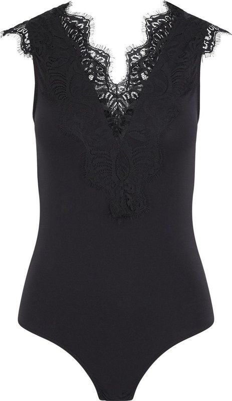 ILU - Bodystocking - Kanten - Zwart - 85% Polyamide en 15% Elastaan