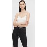 Pieces - Lace Singlet Kate - Dames Hemd - Creme - Microfiber