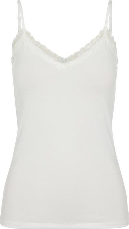 Pieces - Lace Singlet Kate - Dames Hemd - Creme - Microfiber