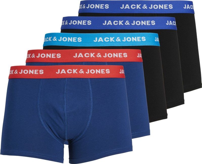 Jack & Jones - JACLEE - Boxershorts - Blauw/Zwart - 5-pack - Katoenmix
