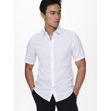 ONLY&SONS Herenoverhemd - Wit - Katoen-Polyester Mix - Lange Mouw