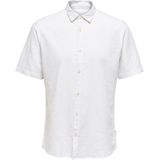 ONLY&SONS Herenoverhemd - Wit - Katoen-Polyester Mix - Lange Mouw