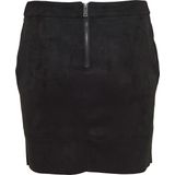 ONLY - Onljulie Fauxsuede Rok - Zwart - Kunstleer - Korte Rok
