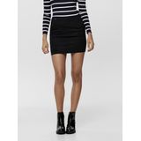 ONLY - Onljulie Fauxsuede Rok - Zwart - Kunstleer - Korte Rok