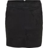 ONLY - Onljulie Fauxsuede Rok - Zwart - Kunstleer - Korte Rok
