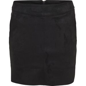 ONLY - Onljulie Fauxsuede Rok - Zwart - Kunstleer - Korte Rok