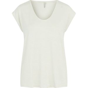 PIECES - T-shirt - Wit - Viscose - Korte Mouwen - V-hals