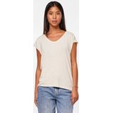 PIECES - T-shirt - Wit - Viscose - Korte Mouwen - V-hals