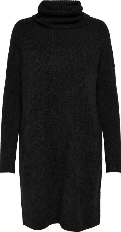 ONLY - Onljana L/S Cowlnck Dress - Jurk - Zwart - Wol
