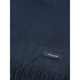 JACK & JONES geweven sjaal JACSOLID met franjes donkerblauw