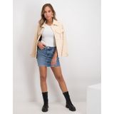 Rok - Sky - Denim - Effen - Kort/Mini - Slanke Pasvorm