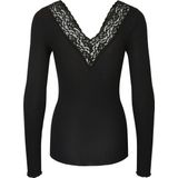 Pieces dames shirt Kant lange mouw - Siri - Zwart