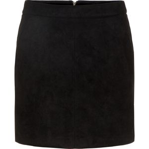 Korte Rok - Hoge Taille - Zachte Stof - Zwart - 90% Polyester, 10% Elastaan