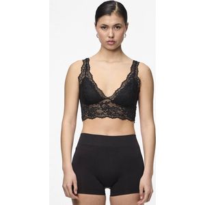 Pieces - Kanten Microfiber Bralette - Grijs - 84% Polyamide 16% Elastaan