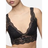 Pieces - Kanten Microfiber Bralette - Grijs - 84% Polyamide 16% Elastaan