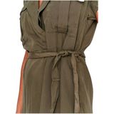 Mini-jurk - Zwart - Lyocell - Wikkelriem - Borstzakken - Knoopdetails