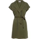 Mini-jurk - Zwart - Lyocell - Wikkelriem - Borstzakken - Knoopdetails