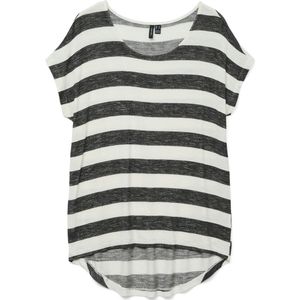 Vero Moda T-shirt Vmwide Stripe S l Top Noos 10190017 Black snow White Dames