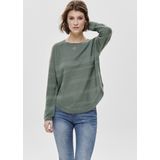 Only - Caviar - Gebreide Trui - Zwart - Katoen - Ronde en Brede Kraag