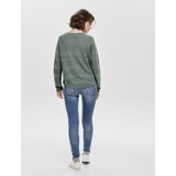 Only - Caviar - Gebreide Trui - Zwart - Katoen - Ronde en Brede Kraag