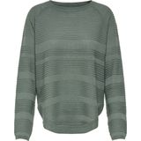 Only - Caviar - Gebreide Trui - Zwart - Katoen - Ronde en Brede Kraag