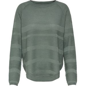 Only - Caviar - Gebreide Trui - Zwart - Katoen - Ronde en Brede Kraag