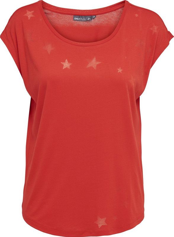 Only Play - Sporttop - Rood - Zacht Materiaal - Losse Pasvorm