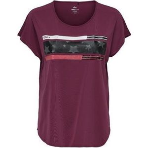Only Play - Audrey Loose Sporttop - Beet Red - Sneldrogend - Korte Mouwen
