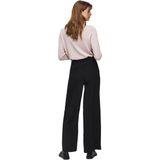 Selected - Tinni Mid Waist Wide - Broek - Zwart - Geplooide Voorkant