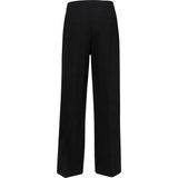 Selected - Tinni Mid Waist Wide - Broek - Zwart - Geplooide Voorkant