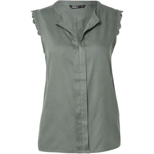 Blouse - Effen - Viscose - V-hals - Mouwloos - Normale Pasvorm