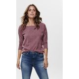 Gebreide Trui - Mélange - Knitwear - Overcut Schouder - Driekwart Mouw