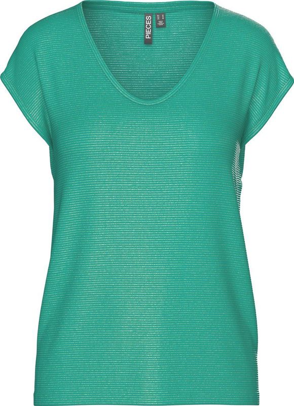 Pieces - PC BILLO - T-shirt - Pepper Green - Glinsterstrepen