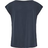 T-shirt - Effen - Jersey - V-hals - Kwartmouw - Normale Pasvorm