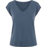 T-shirt - Effen - Jersey - V-hals - Kwartmouw - Normale Pasvorm