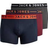 Jack and Jones - JACLICHFIELD - Boxershorts - Blauw Grijs Rood - Katoen Elastaan - Multipack van 3