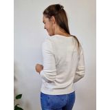 Viril V-neck Knit Top-noos 14042769 White Alyssum