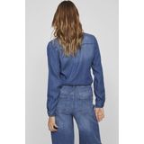 Vila Jeansbluse Bista (1-tlg) Drapiert/gerafft