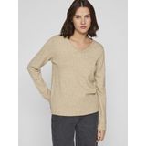 VILA - Gebreide Top - V-hals - Lange Mouwen - Eenvoudig Design