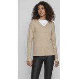 VILA - Gebreide Top - V-hals - Lange Mouwen - Eenvoudig Design