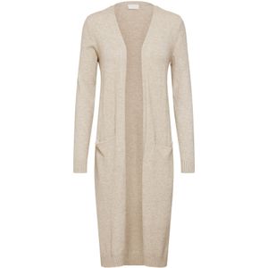 Vila Vest Viril Long Knit Cardigan-noos 14042770 Natural Melange Dames