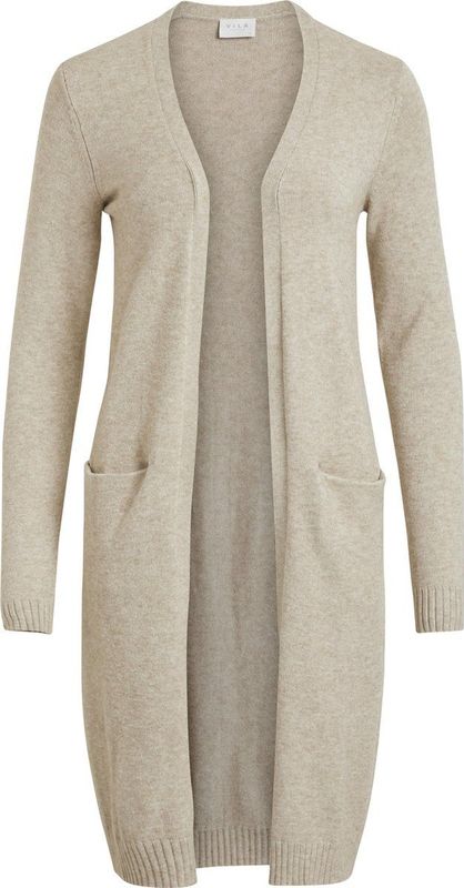 Vila Vest Viril Long Knit Cardigan-noos 14042770 Natural Melange Dames