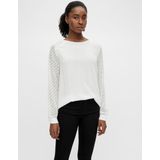 OBJECT Semi-transparante Top OBJZOE met Textuur Wit