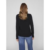 Vila - Ril Trui - Gebreide Top - O-hals - Lange Mouwen - Zwart - Viscose/Nylon/Polyester