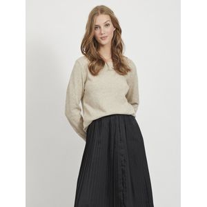 VIRIL O-NECK KNIT TOP - NOOS Dames Trui Natural Melange