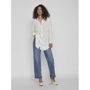 Blouse - Effen - Lange Mouw - Losse Pasvorm - Kentkraag