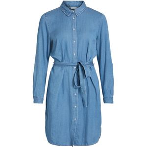 Vila - Bista Belt - Denim Jurk - Lang Mouw